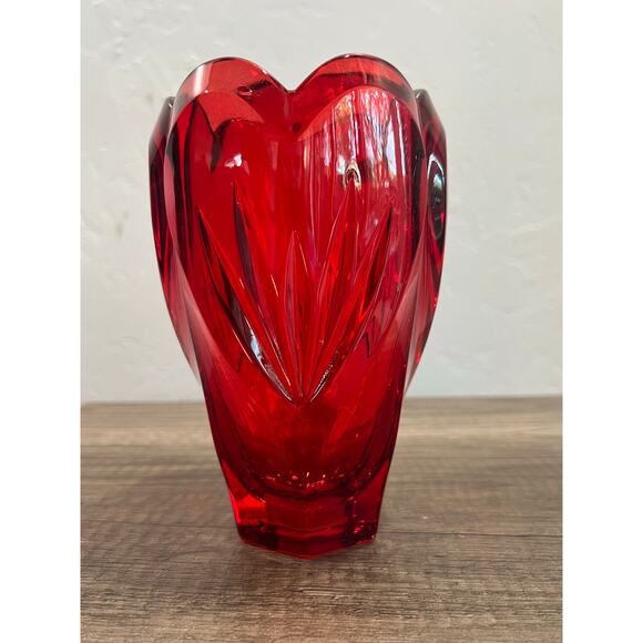 Marquis by Waterford- Red Crystal Vase, Made in Germany Vintage - Picture 4 of 8